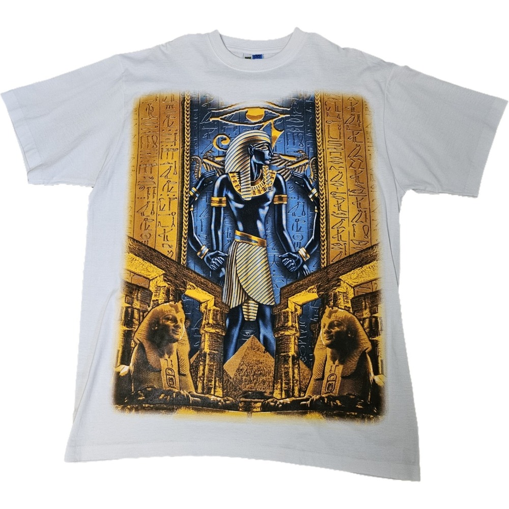 Vintage 90s‎ Phat Dog Egyptian Pharaoh Nubian Sphinx T-Shirt Men's Size L
